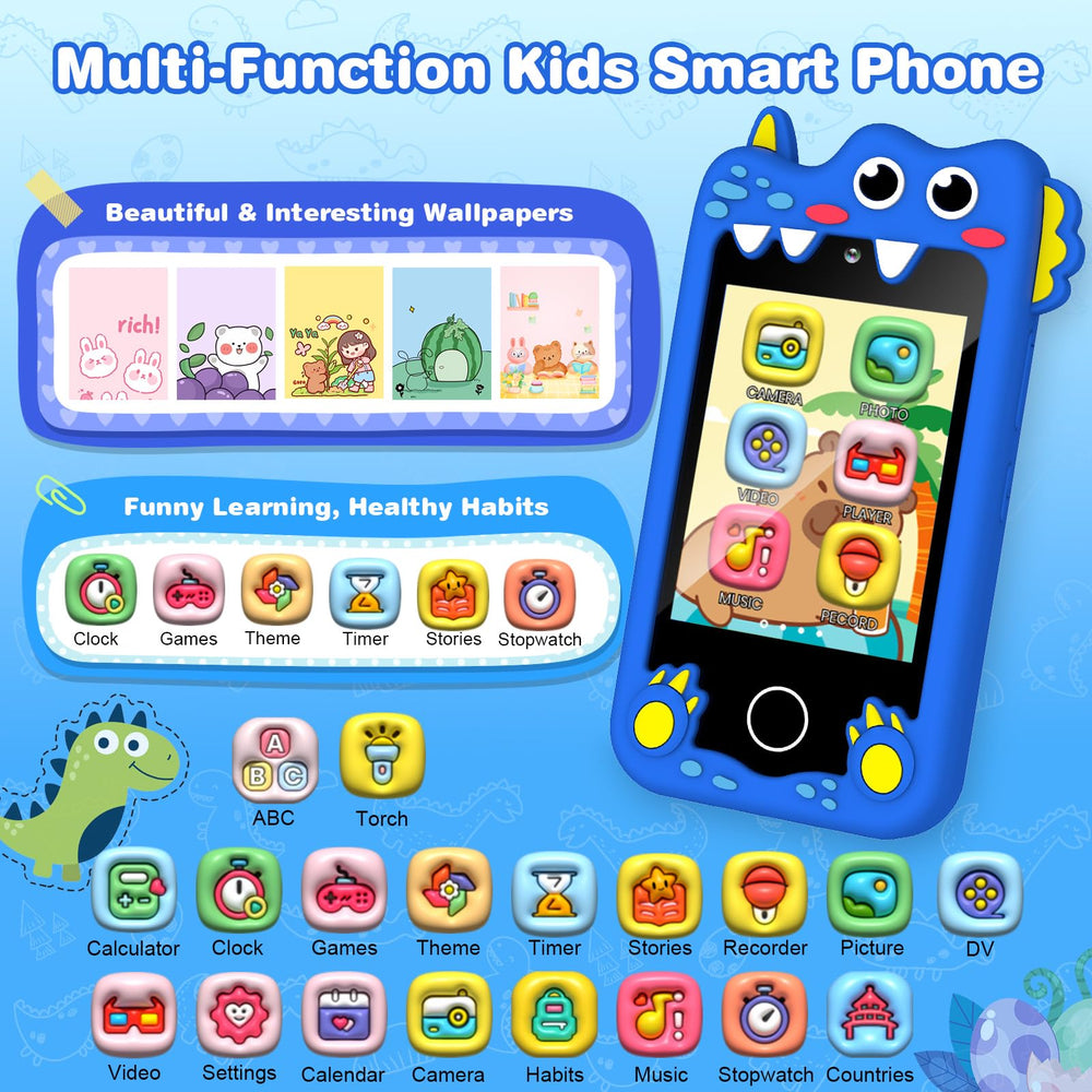 M SANMERSEN Dinosaur Kids Smartphone dual camera for capturing moments