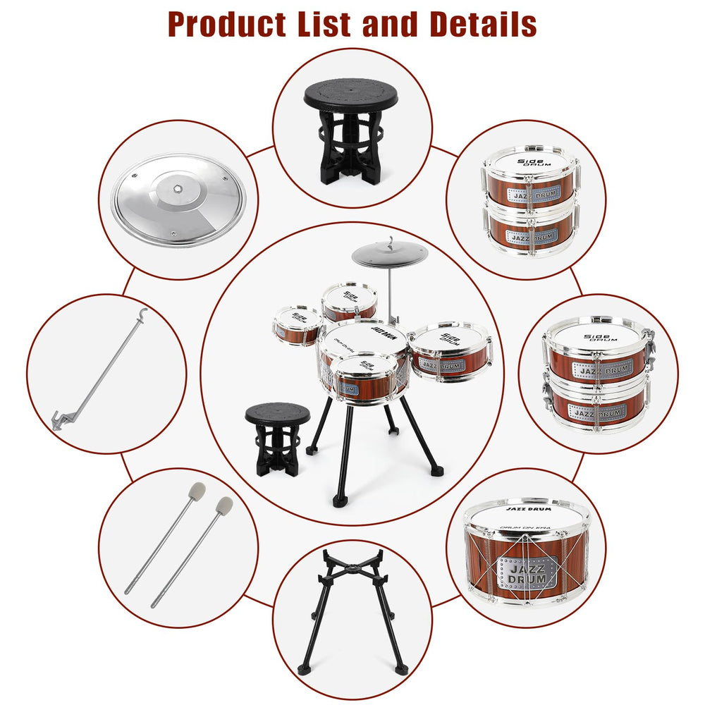 Easy-to-assemble M SANMERSEN toddler drum kit, ideal for family fun and practice.