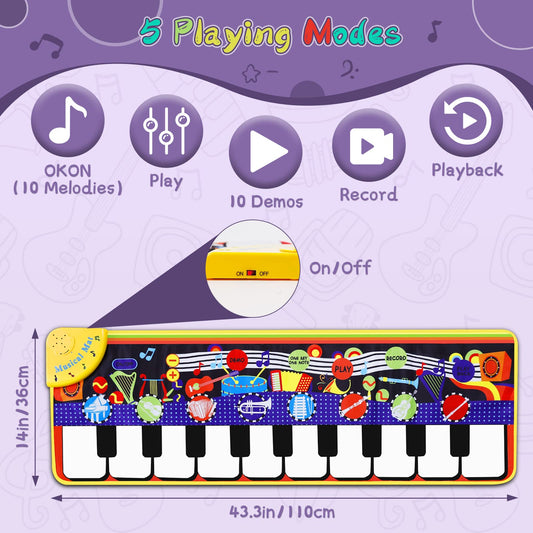 M SANMERSEN floor mat displaying colorful keys to spark hearing and rhythm exploration