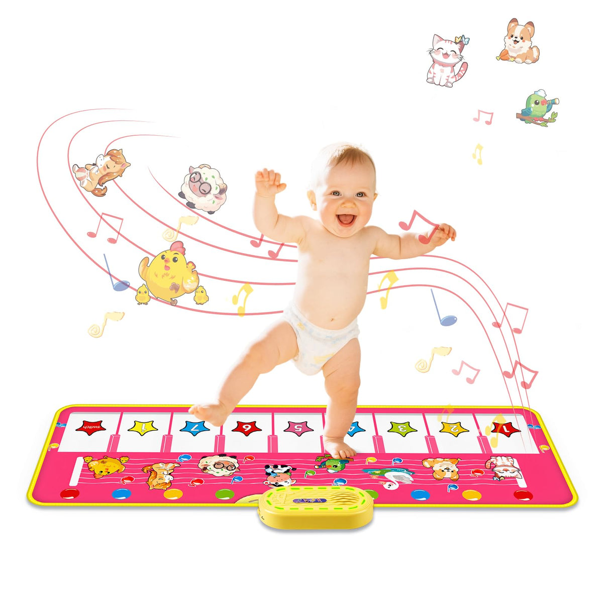 M SANMERSEN floor piano mat keyboard encourages active play through musical exploration.