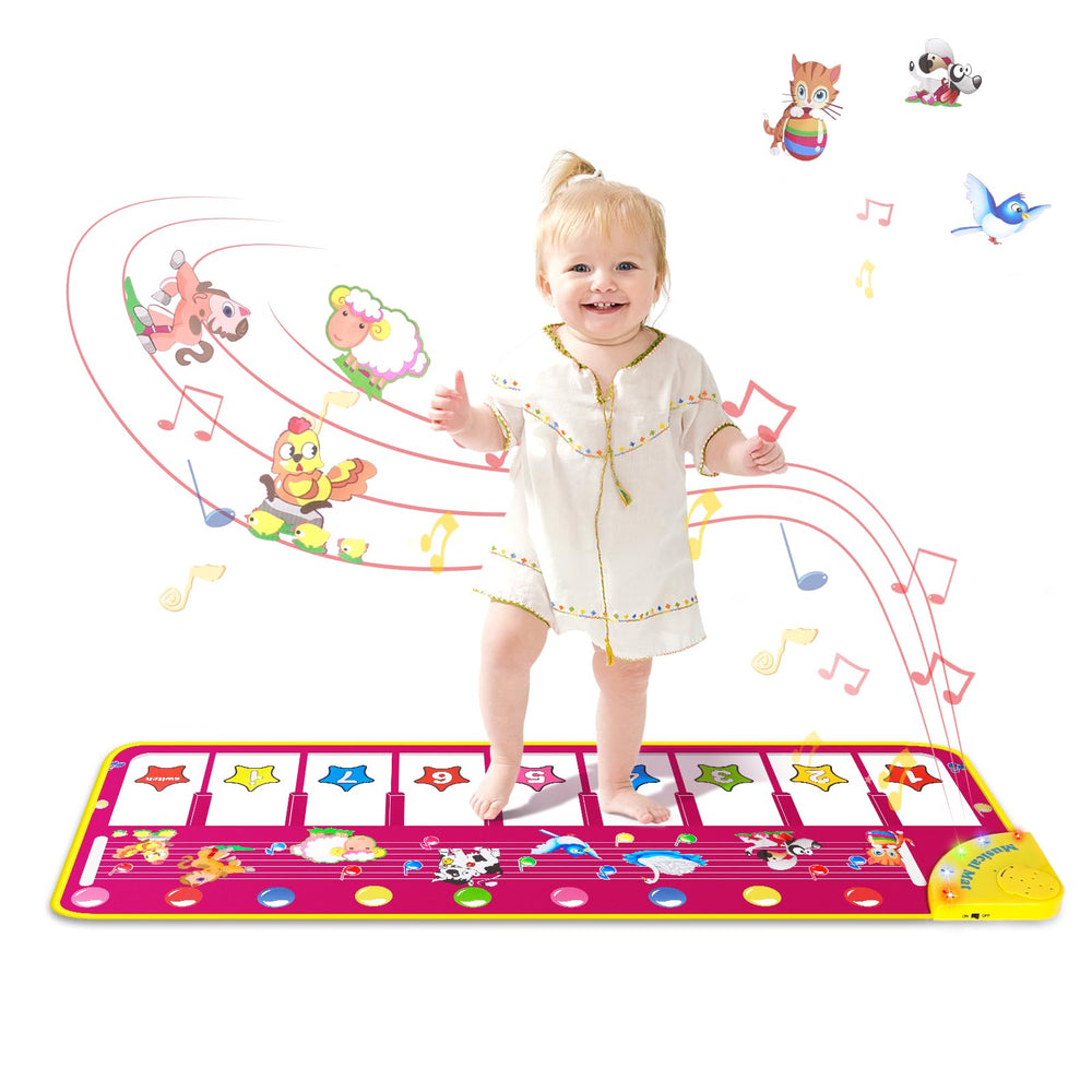 M SANMERSEN floor piano mat with keys promotes interactive music play and early listening skills.