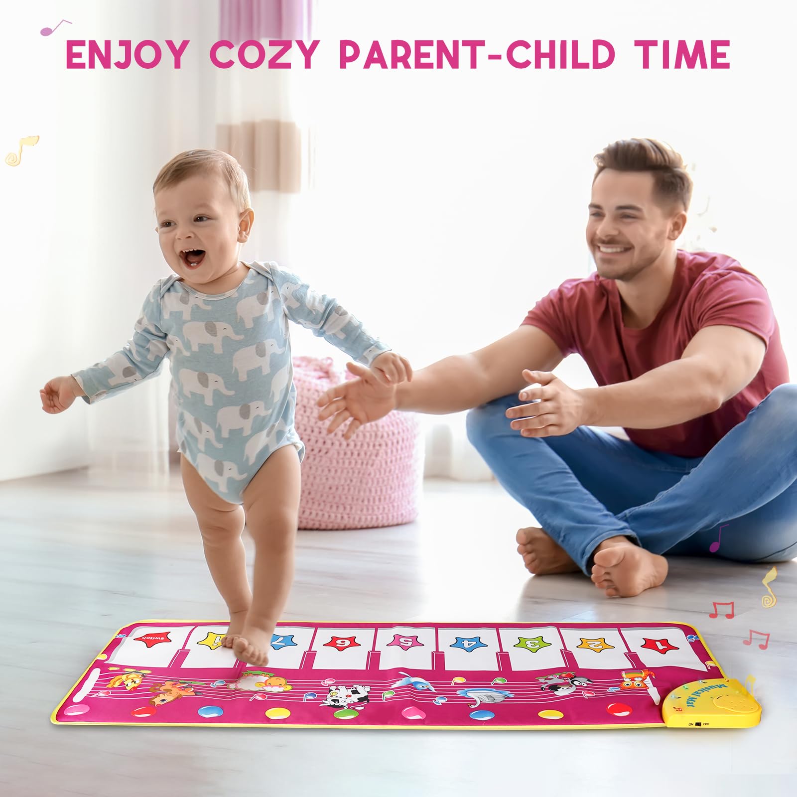 M SANMERSEN floor piano mat soft-fabric offers comfy, feet-friendly playtime moments.