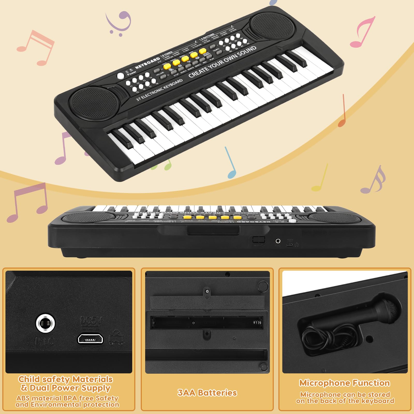 M SANMERSEN Kid Keyboard Piano eight tones and rhythms for playful practice