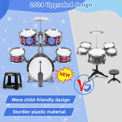 M SANMERSEN kids drum set mid-sized drum supports steady beat practice at home.