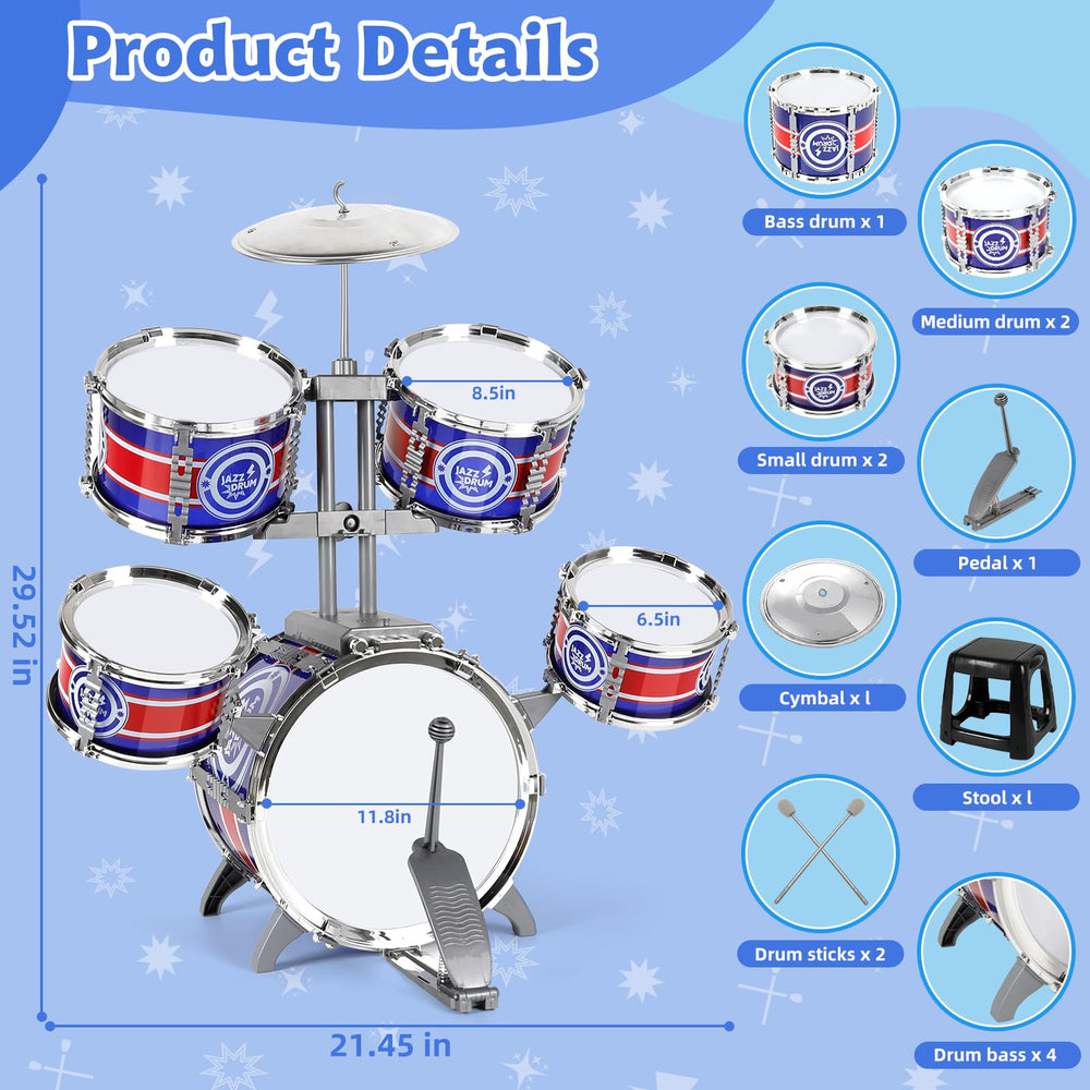 M SANMERSEN kids drum set cymbal adds lively accents during play.