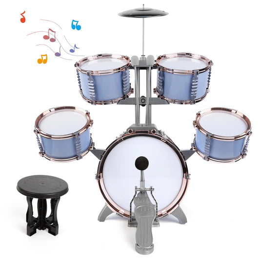 M SANMERSEN Kids Jazz Drum Set bass drum for beginners, punchy rhythm