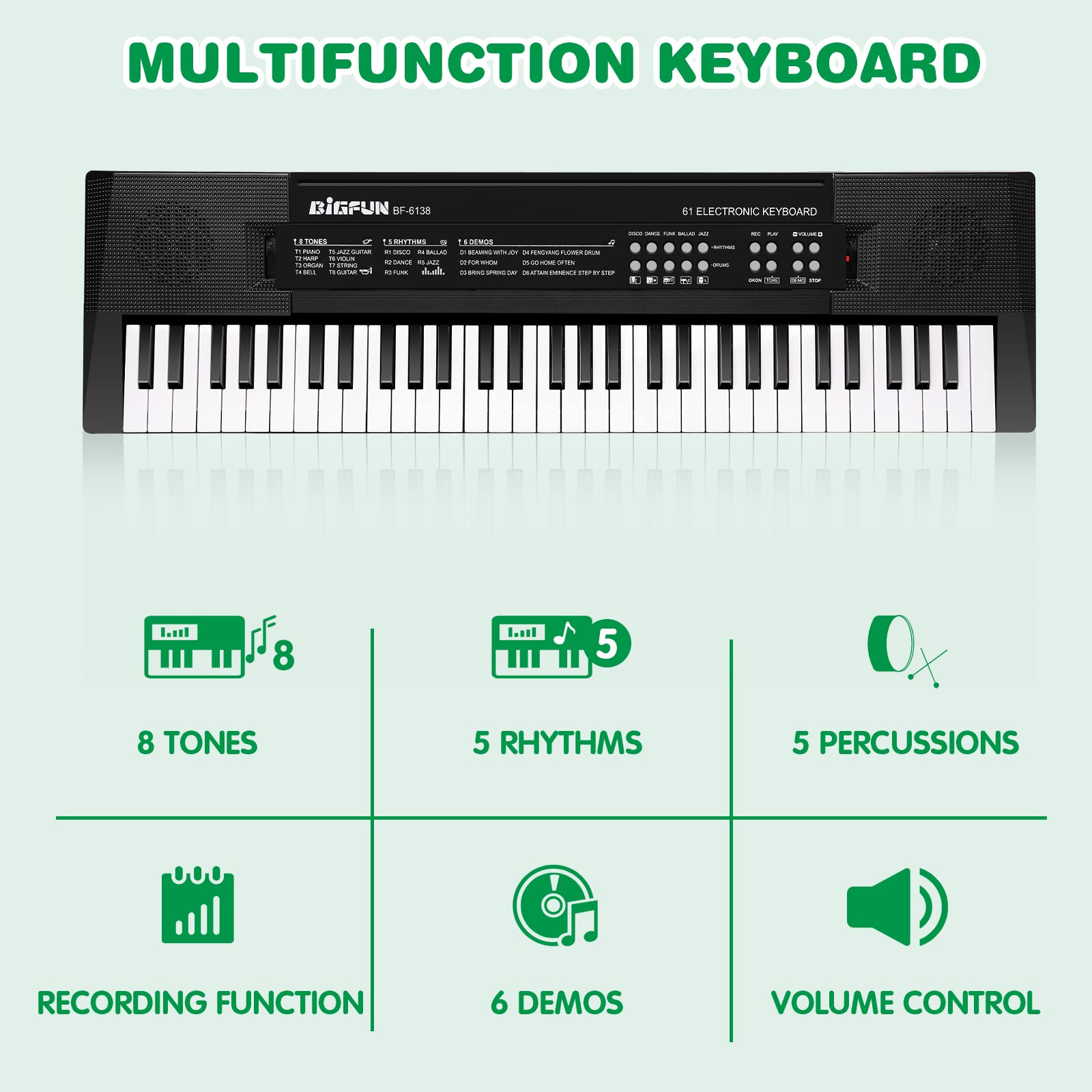 M SANMERSEN kids keyboard side view shows compact design for travel.