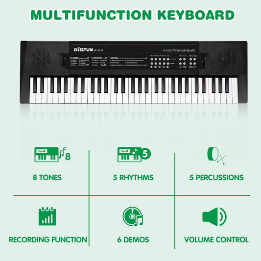 M SANMERSEN kids keyboard side view shows compact design for travel.
