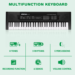 M SANMERSEN kids keyboard side view shows compact design for travel.