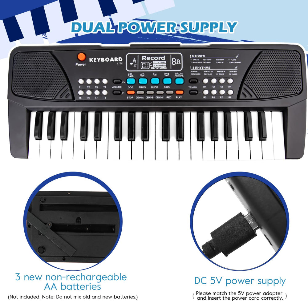 M SANMERSEN Kids Piano dual stereo speakers for richer sound