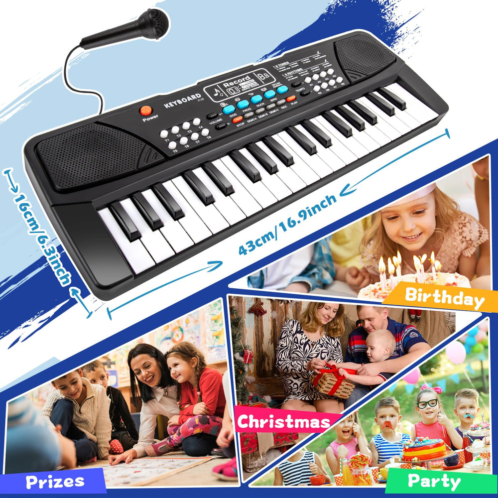 M SANMERSEN Kids Piano microphone behind keyboard for singing along