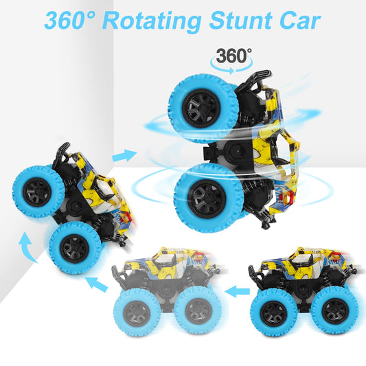M SANMERSEN Monster Truck blue side view highlights push-and-go fun.