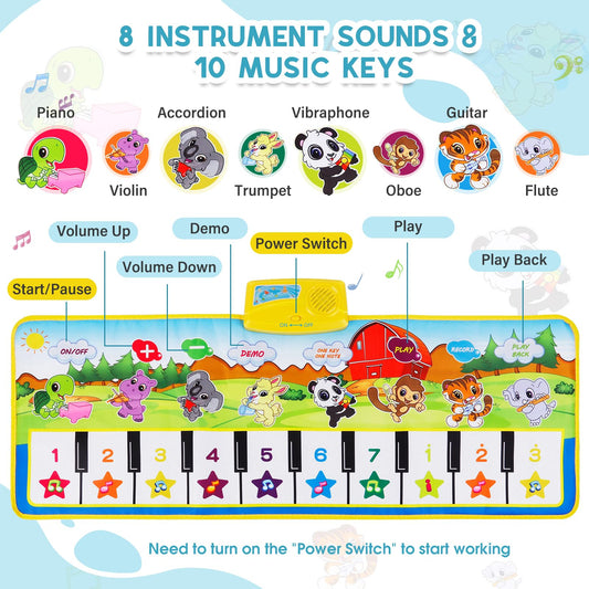 M SANMERSEN piano mat with 8 instrument sounds encourages musical exploration.