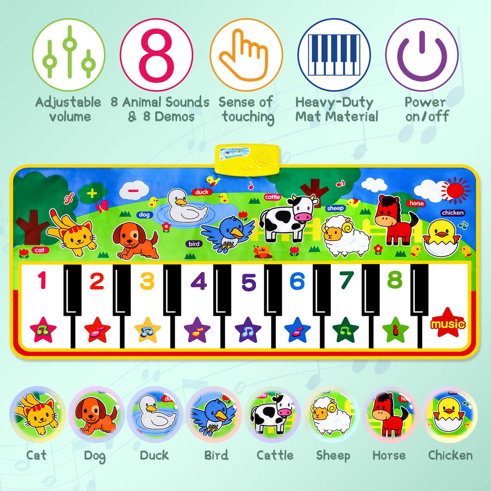 M SANMERSEN Piano Mat animal sounds spark imagination during pretend play.