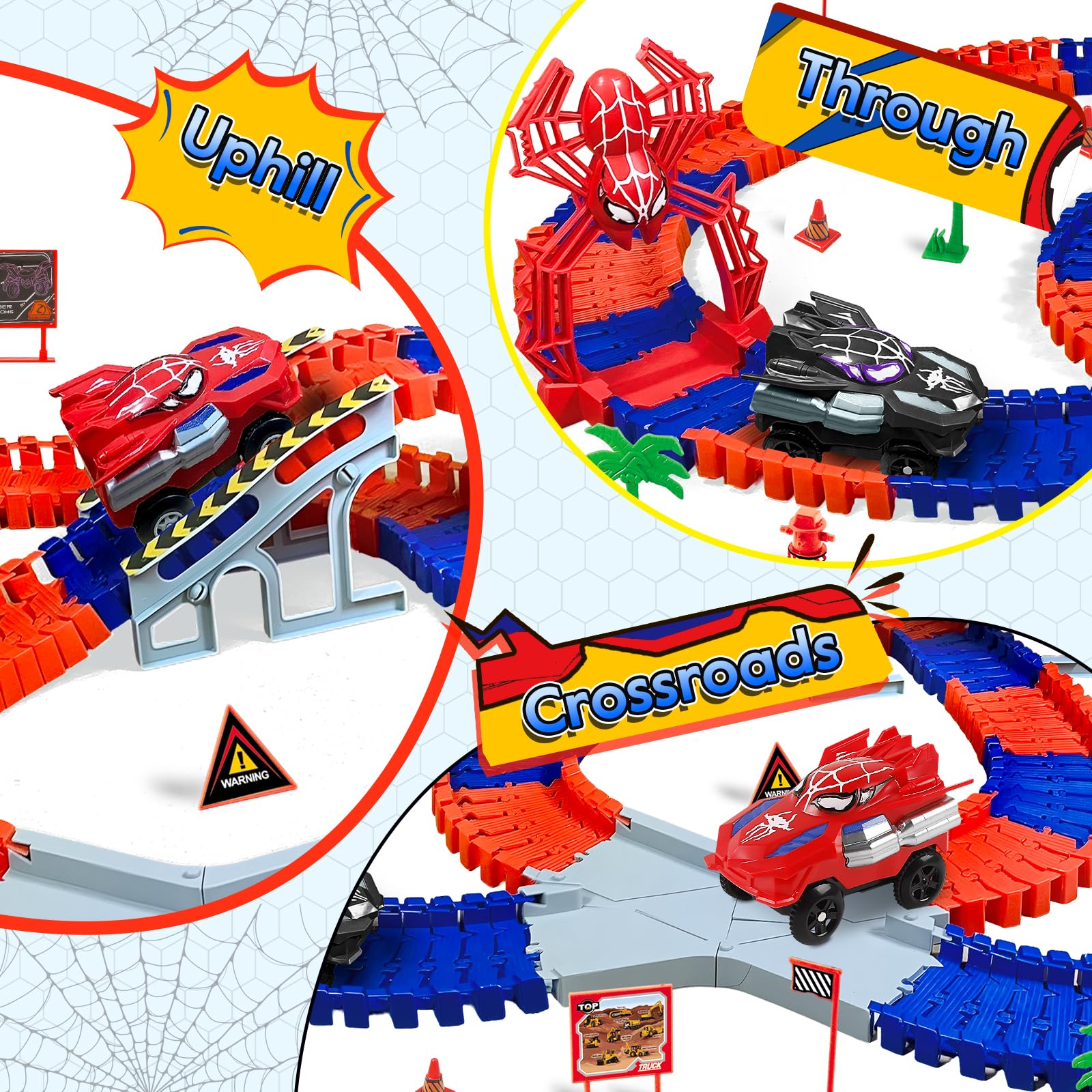 Compact storage idea for the spider race track components after play.