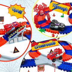 Compact storage idea for the spider race track components after play.