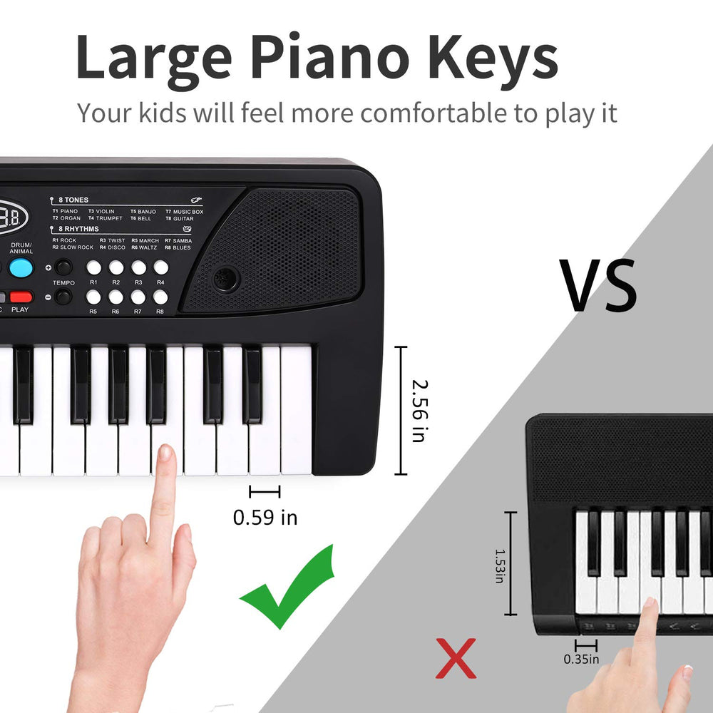 M SANMERSEN wood-grain keys add a real-piano feel while playing.