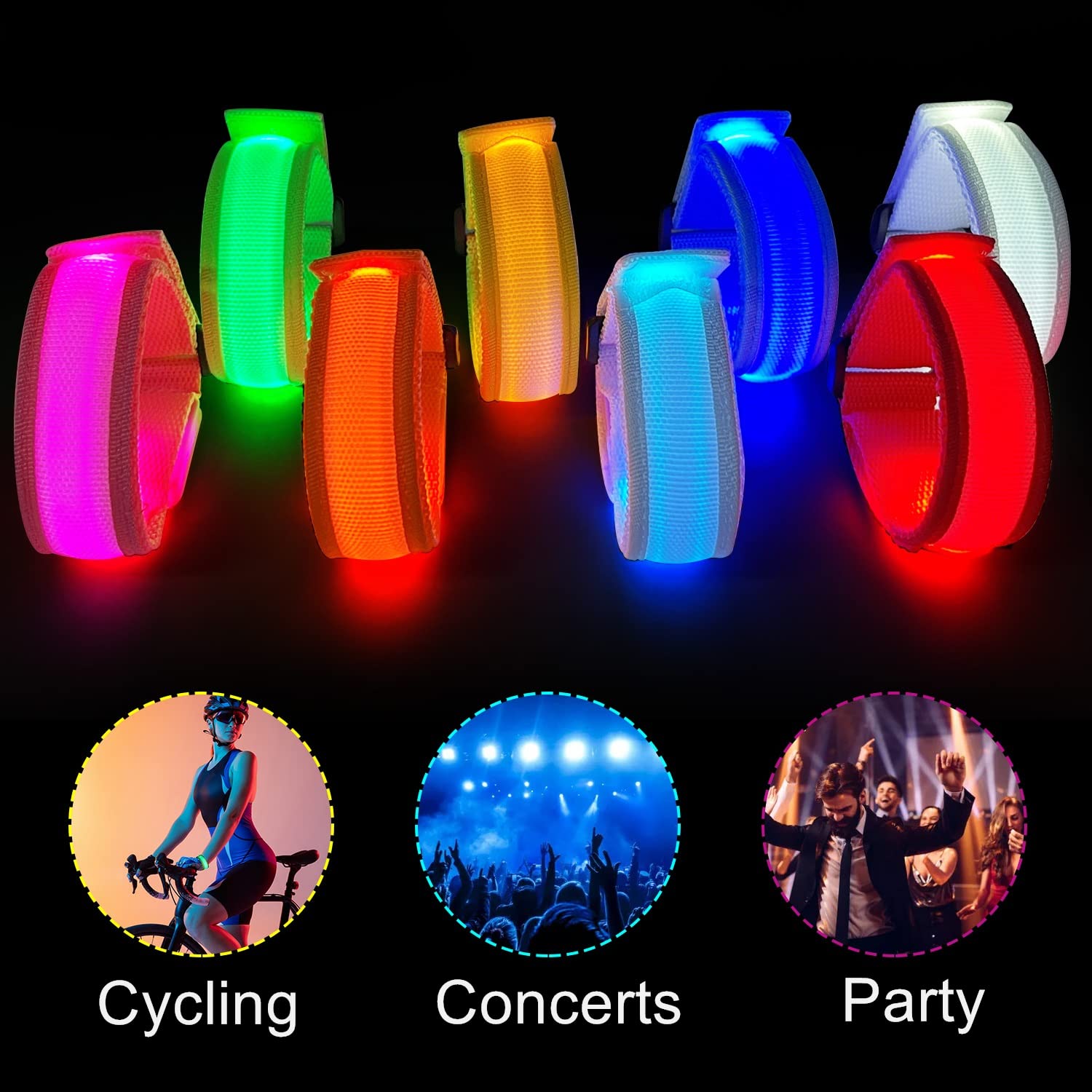M.best glow wristbands for nighttime visibility at concerts and raves.
