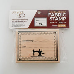 Madam Sew permanent fabric ink compatible stamp ensures lasting marks.