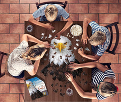 Madd Capp I AM Eagle puzzle pieces close-up highlight thick, durable cuts.