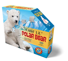 Madd Capp Puzzles Jr animal-shaped poster-sized polar bear image for display.