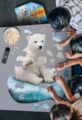 Fold-out poster image on Madd Capp puzzle doubles as a display and reference.