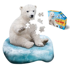 Madd Capp Lil’ Polar Bear 100-piece puzzle for kids with easy-to-handle pieces.