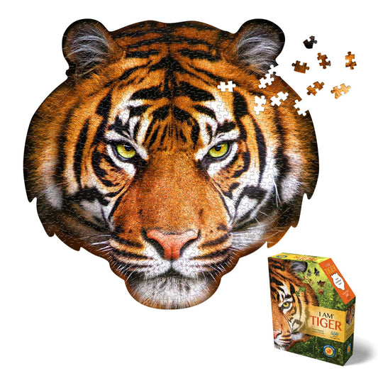 Madd Capp Tiger border puzzle image enhances wall decor and family bonding.