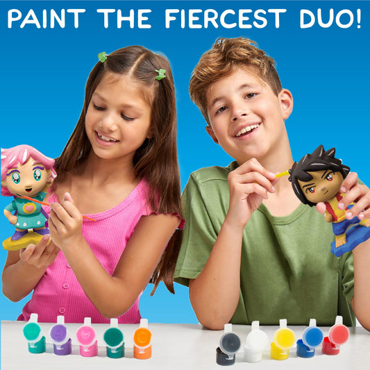 Made By Me ceramic anime figurines for kids to customize with vibrant color.
