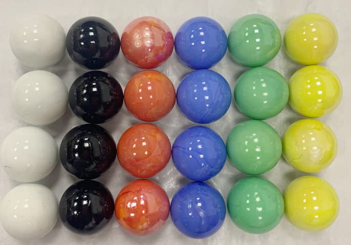 Made In USA Shop 24-pack Chinese Checkers marbles, 1 inch, ideal for replacements and casual games.