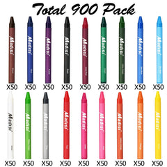 Madisi 18-color crayon assortment ready for kids' art projects.