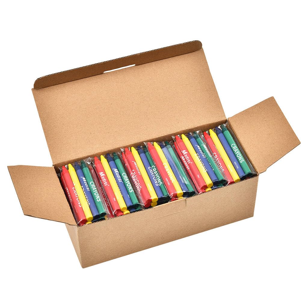 Madisi crayons bulk pack box showcases 240-count set for classroom creativity