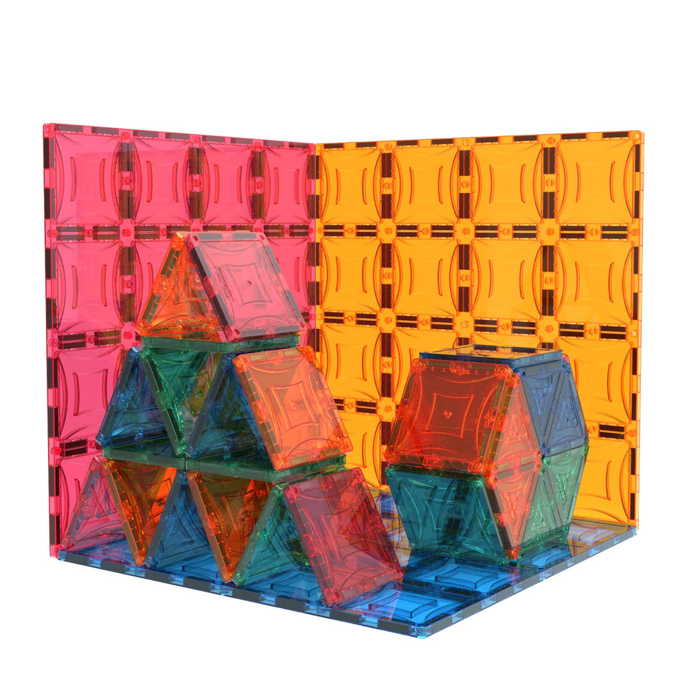 Mag Genius magnet tiles addition expands project possibilities for family play.