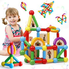 MAGBLOCK 90PCS magnetic building sticks box for imaginative play and fine motor skill development
