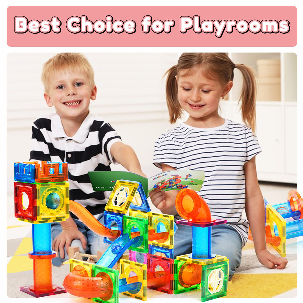 MAGBLOCK crystal-clear marble ball attracts attention during play