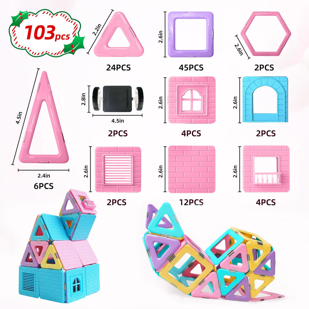 MAGBLOCK 103-piece set supports open-ended play and storytelling.