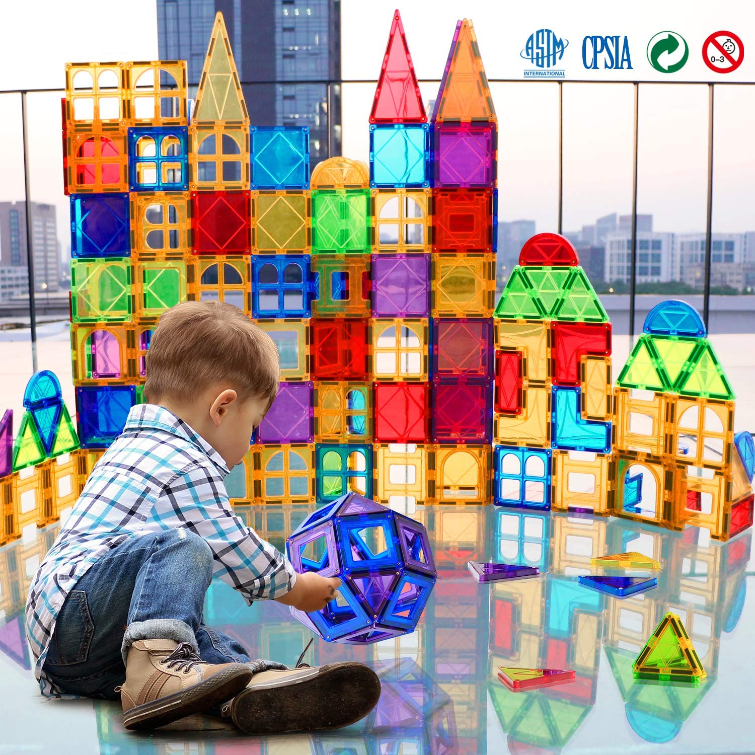 MAGBLOCK storage case and manual keep sets organized for easy play.