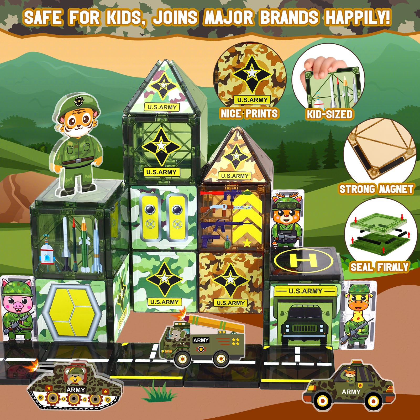 Magbubp army plane and missile truck encourage hands-on construction