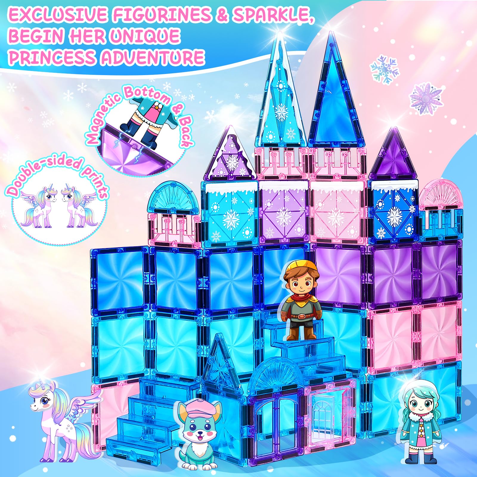 Magbubp diamond snow tiles for shimmering castle walls
