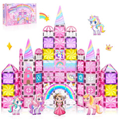 Magbubp diamond tiles spark imaginative unicorn castle play.