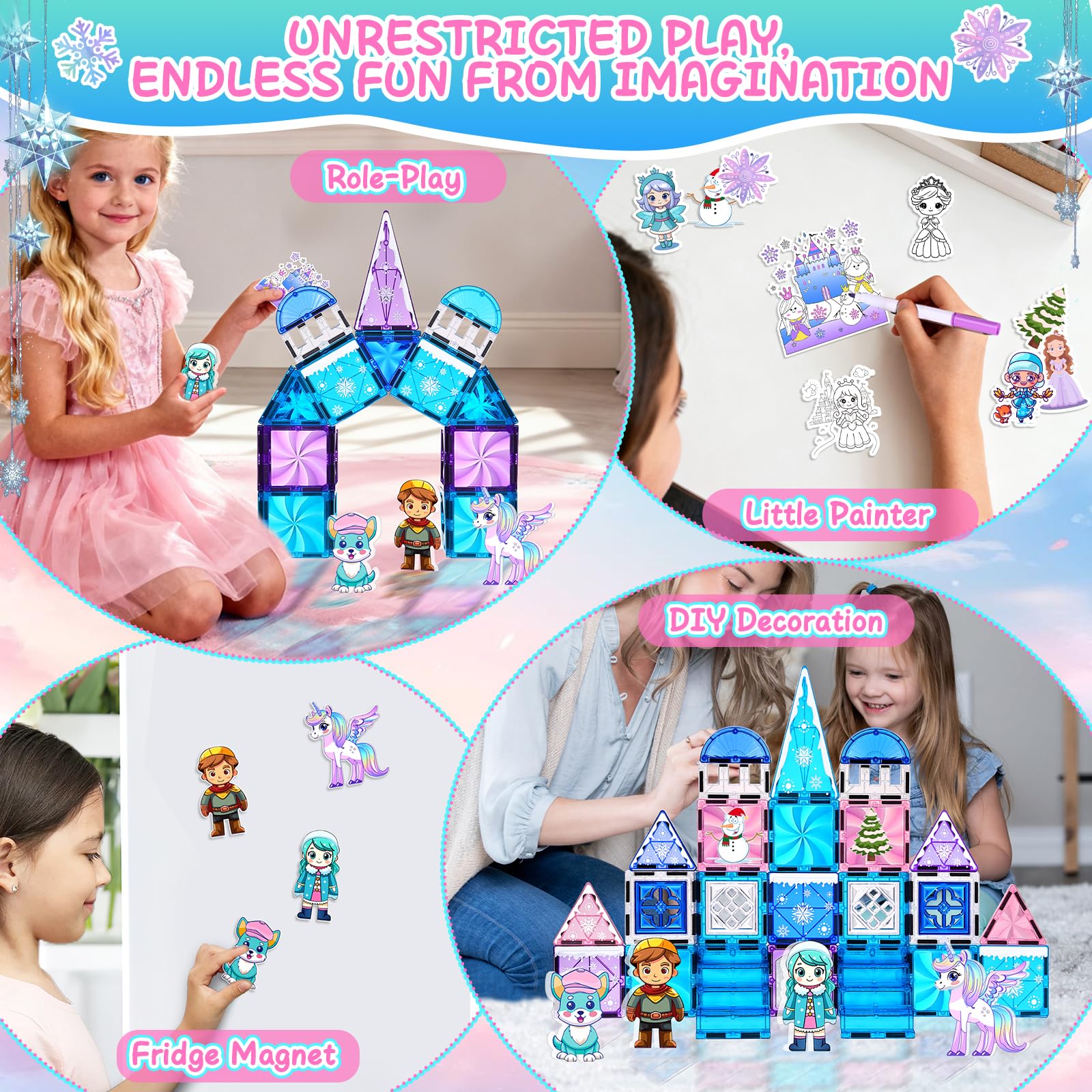 Magbubp doll magnets on bases support dynamic storytelling