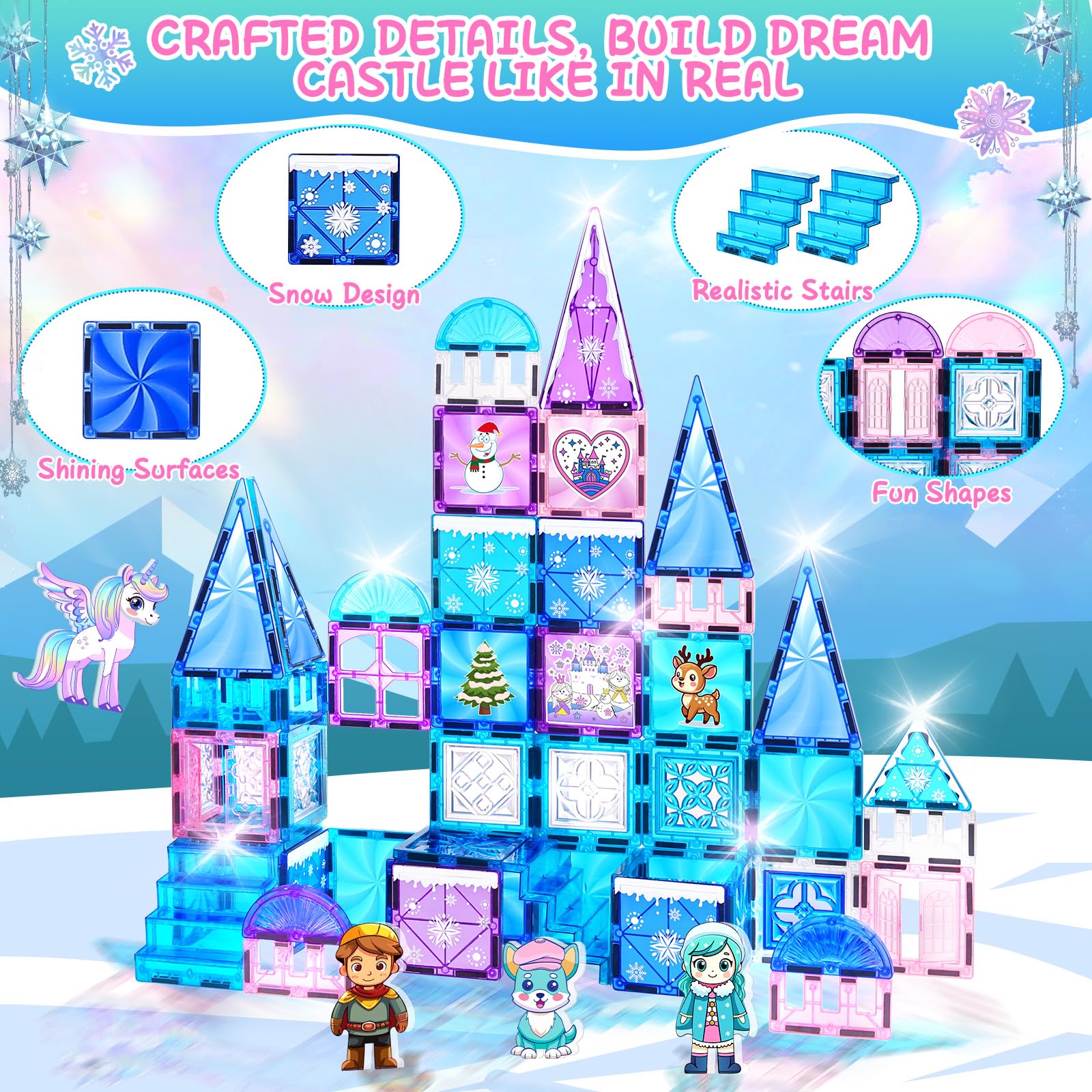 Magbubp magnetic stairs and dome roofs for tall castles