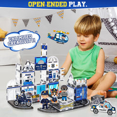 Magbubp police office image shows organized space and big imagination during play sessions.