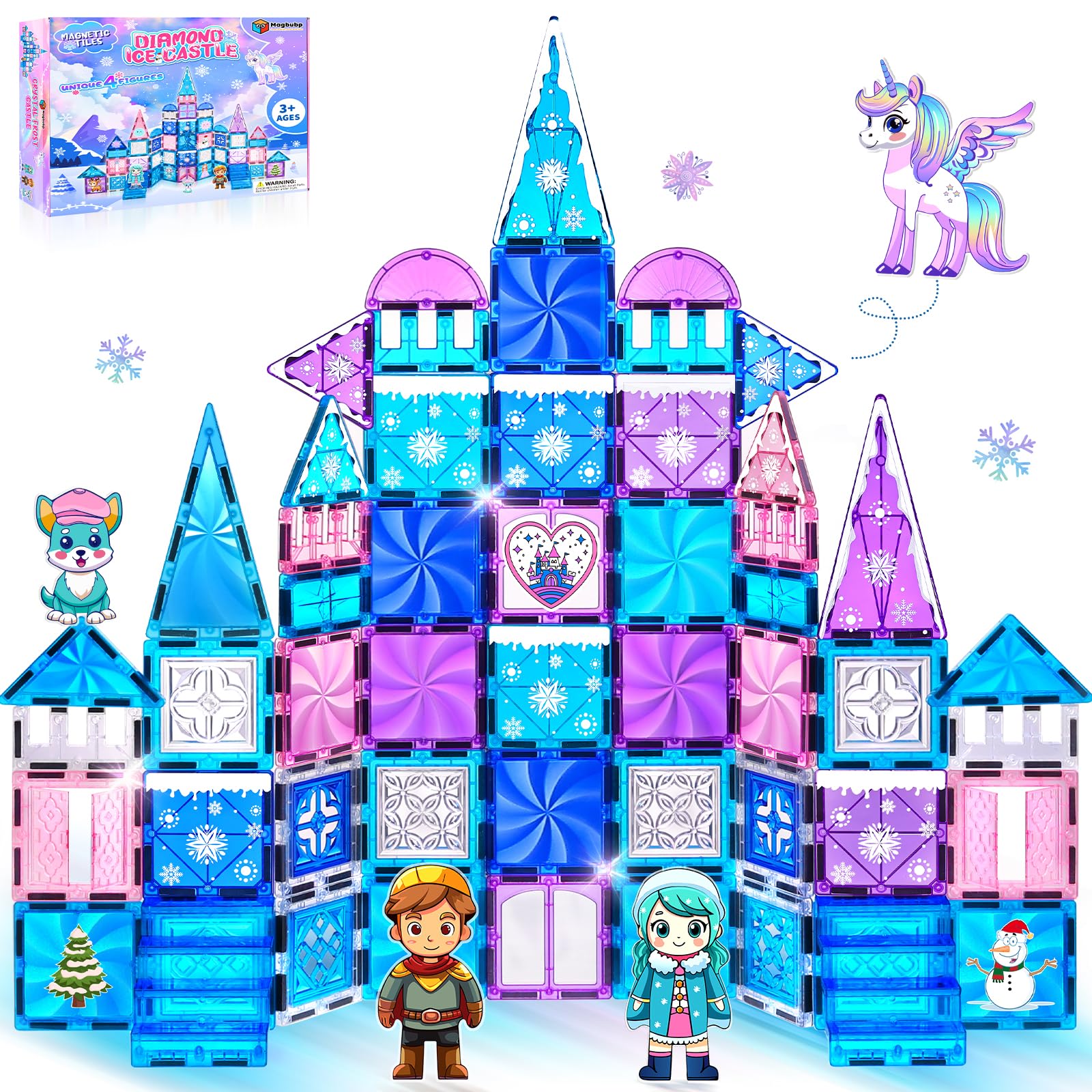 Magbubp princess castle tiles 112pcs for imaginative building and storytelling