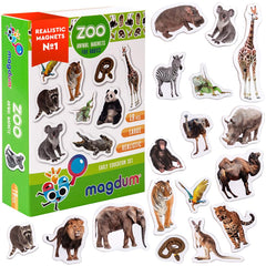 MAGDUM lion magnet on the fridge for early animal recognition and imaginative play.