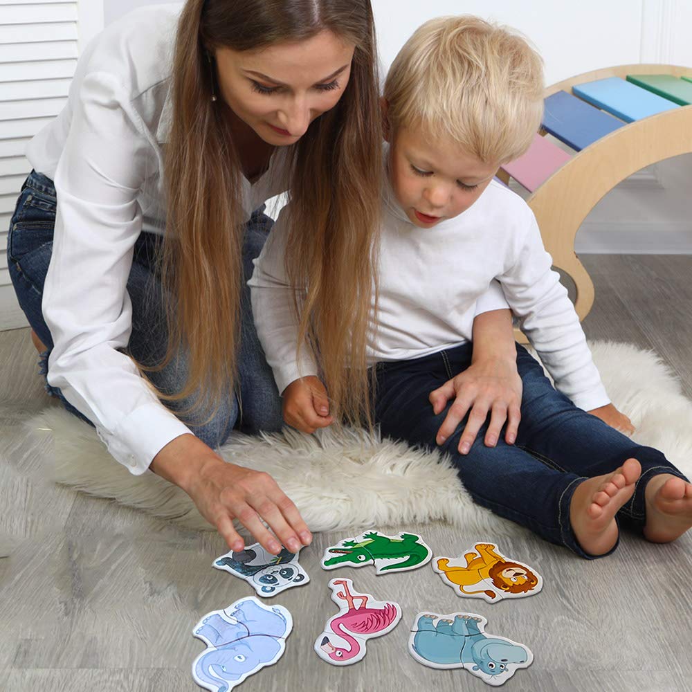 MAGDUM Zoo magnetic puzzle bear on fridge supports problem-solving during kitchen play.