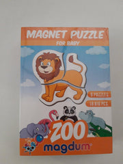 MAGDUM Zoo magnetic puzzle turtle on fridge keeps toddlers engaged during trips.