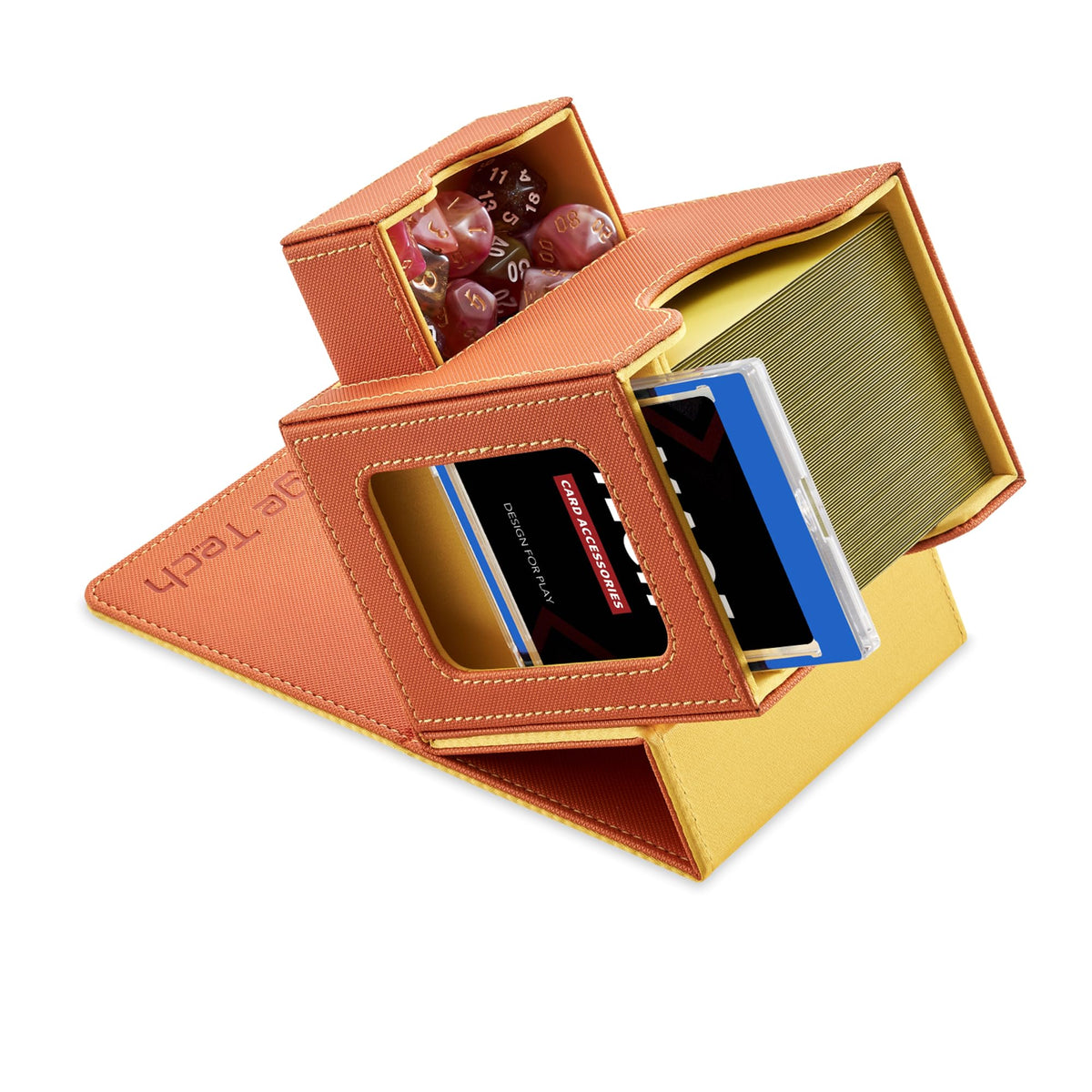 Mage Tech Card Deck Box with commander-display-slot for quick commander visibility in games
