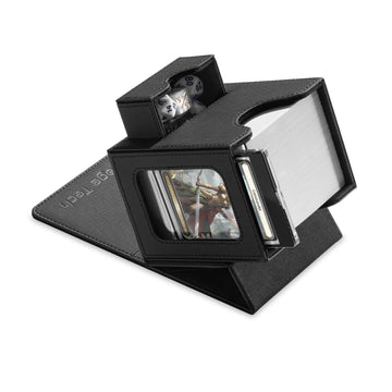Mage Tech deck box with Commander display slot for quick commander presentation.