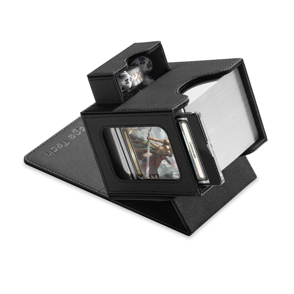 Mage Tech deck box with Commander display slot for quick commander presentation.
